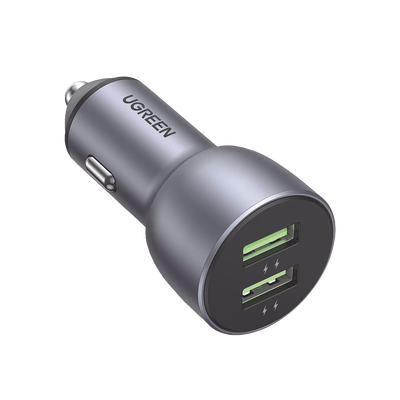 [N4-10144-223849] Cargador de Auto 36W | 2 Puertos USB-A | Carga Rápida | Compatible con Vehículos de 12 y 24 VCD | PD3.0 + QC3.0 | Chip Inteligente | Diseño Compacto | Mayor Eficiencia Energética | Aleación de Aluminio.