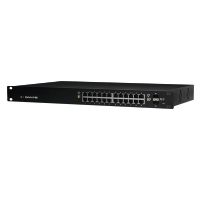 [N4-ES-24-500W-72472] Switch EdgeMAX Administrable de 24 Puertos Gigabit con PoE+/PoE Pasivo 24V + 2 Puertos SFP, 500 W