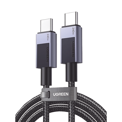 [N4-45067-234516] Cable USB-C USB-C | 1m | PD3.1 | 240W | Carga Rápida | 480 Mbps | Chip E-Maker | Caja de Aluminio | Nylon Trenzado | Compatible con Macbook Pro Air, iPhone 16/15 Plus Pro Max, Galaxy S24 Ultra, Pixel 9/8 Pro, etc.