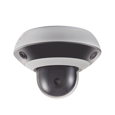 [N4-DS-2PT3326IZ-DE3(B)-236062] Mini Domo PanoVu 2 Megapixel / 1 PTZ 4X Zoom + 3 Lentes Panorámicos 360° / H.265 / 10 mts IR / Uso en Interior / PoE+ / dWDR / Micro SD