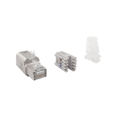 [N4-ZP1-6AS-00S-143287] Plug RJ45 Cat6A Blindado, Terminación en Campo, Compatible con Todas las Categorías, Sin Clip Protector de Seguro