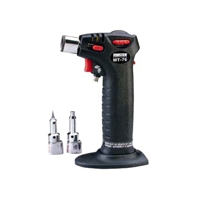 [N4-542-SO-076-72182] Antorcha MASTER MT-76 de Gas Butano, auto-ignicion, flama ajustable e incluye dos accesorios para uso de cautin.