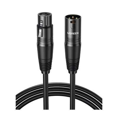 [N4-20716-229934] Cable para Micrófono XLR Tipo Canon Macho a Hembra | 15 Metros | Plug & Play | Anti interferencias | Triple Blindaje | Alta Calidad | Color Negro.
