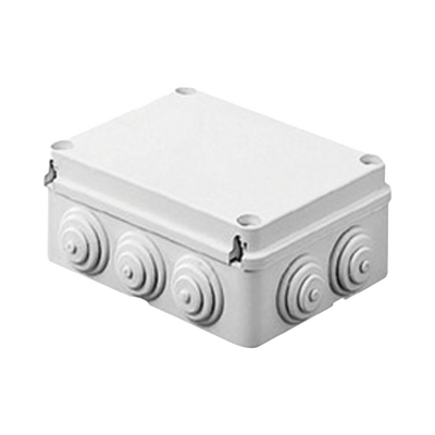 [N4-GW-44-010-80755] Caja de derivación de PVC Auto-extinguible con 12 entradas, tapa atornillada, 380x300x120 MM, Para Exterior (IP55)