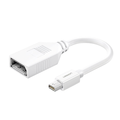 [N4-10445-227145] Cable Mini DP Macho a DP Hembra | Thunderbolt 2 | Version DP 1.2 | Soporta 4K*2K | Cable de 15cm | Color Blanco.