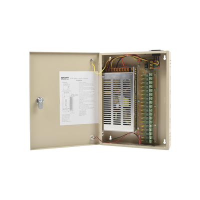 [N4-PL-12-DC-20A-70557] Fuente de alimentación para 12 Vcc, 20 A, 18 salidas; Voltaje de entrada : 100-240 Vca, con capacidad de respaldo, requiere batería