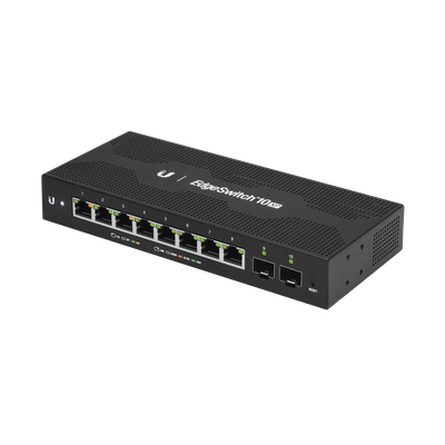 [N4-ES-10XP-160542] EdgeSwitch 10X Administrable de 8 Puertos Gigabit PoE Pasivo 24VDC + 2 Puertos SFP