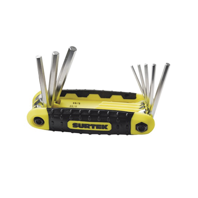 [N4-SYS-ALLFNX8M-170582] Juego de 8 llaves hexagonales métricas tipo navaja, mango bimaterial.