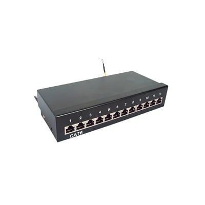 [N4-LP-PP-629-65983] Panel de parcheo de impacto (110) Blindado (STP) de 12 puertos Cat6, 10in