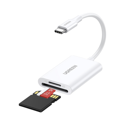 [N4-35506-232247] Lector de Tarjetas USB-C 3.1 | Soporta Micro-SD (TF) /SD | 5Gbps | 170 MB/s | OTG | Soporta hasta 2TB | Admite intercambio en Caliente | 2 tarjetas simultaneas | Soporta Windows/Mac OS/Linux | Color Blanco