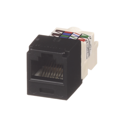 [N4-CJ688TPBL-177993] Conector Jack RJ45 Estilo TP, Mini-Com, Categoría 6, de 8 posiciones y 8 cables, Color Negro