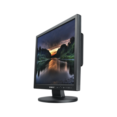 [N4-SMT-1935-87758] Monitor Profesional LED de 19" con Cristal templado ideal para Videovigilancia / Uso 24/7 / Resolución 1280x1024p/ Entradas de video HDMI, VGA y BNC