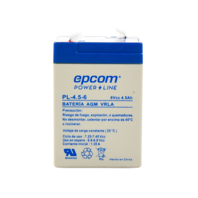 [N4-PL-4.56-67463] Batería 6 Vcc / 4.5 Ah / UL / Tecnología AGM-VRLA / Para uso en equipo electrónico Alarmas de intrusión / Incendio/ Control de acceso / Video Vigilancia / Terminales F1.