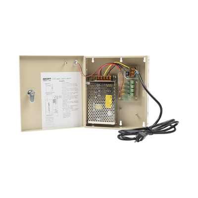 [N4-PL-12-DC-5A-70555] Fuente de poder profesional para CCTV  de 12 Vcc @ 5A,  para 4 cámaras ; Voltaje de entrada de 100-240 Vca