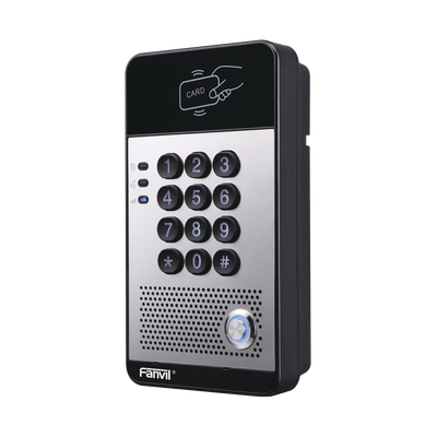 [N4-I20S-88842] Audio Portero IP con 2 líneas SIP, relevador integrado, teclado numérico y lectora de tarjetas RFID para control de acceso, PoE
