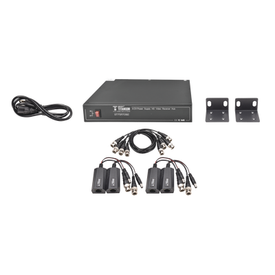 [N4-KIT-TT-4-PV-TURBO-78240] Kit de 4 canales de para transmisión de ALIMENTACION ( de 36 Vcc a 12Vcc )  y VIDEO (HD-TVI) a distancias de hasta 250 mts.