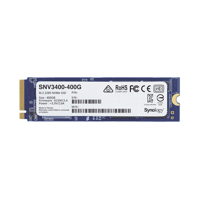 [N4-SNV3400400G-188305] SSD 400GB NVMe M.2 2280, diseñada para Synology NAS con ranuras M.2 integradas