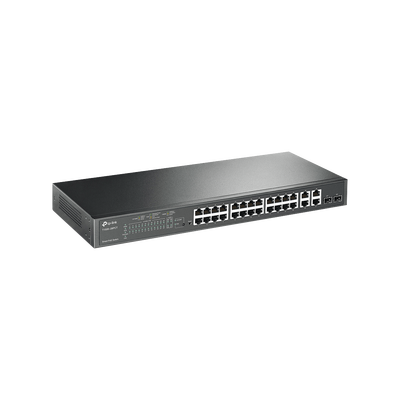 [N4-T1500-28PCT-141311] Smart Switch PoE+ administrable Capa 2, 24 puertos 10/100 Mbps, 4 puertos 10/100/1000 Mbps + 2 puertos SFP combo, 192 W