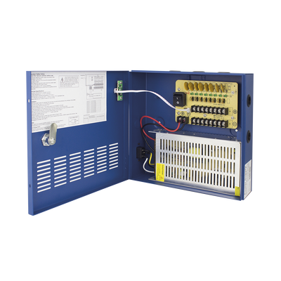 [N4-XP8DC164K-168168] Fuente de poder profesional HEAVY DUTY de 11 - 15 Vcc @ 16 Amper, para 8 cámaras, con voltaje de entrada de: 110-220 Vca