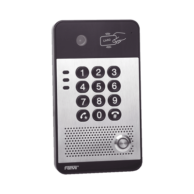 [N4-I30-94568] Vídeo Portero IP con 2 líneas SIP, cámara HD, relevador integrado, teclado numérico y lectora de tarjetas RFID para control de acceso, PoE