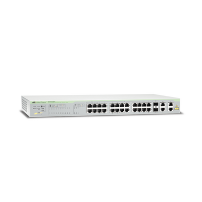 [N4-AT-FS750-28PS-10-95437] WebSmart Switch, 24 puertos PoE+ 10/100 Mbps + 2 puertos 10/100/1000 Mbps + 2 SFP Gigabit Combo, 193 W