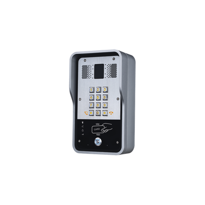 [N4-I23S-DTL-144252] Audio Portero IP  2 líneas SIP con relevador integrado, Lector RFID para acceso por clave numérica, tarjeta o llamada remota, PoE