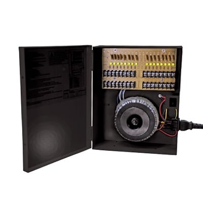 [N4-PLAC15A16-67203] Fuente de poder profesional de 24 Vca @ 15A para 16 cámaras, con voltaje de entrada en 120 Vca