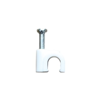 [N4-TC-6-RW-77021] Grapa reforzada para cable redondo de 6mm color blanco (100pzs)